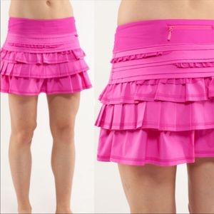 Lululemon Back On Track Ruffle Akirt Paris Pink